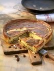 Swiss almond cake with sultanas — Stock Photo