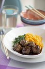 Teriyaki chicken meatballs — Stock Photo