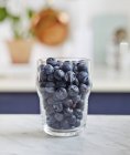 Glass of fresh blueberries — Stock Photo