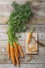 Zanahorias frescas a bordo - foto de stock