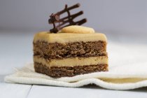 Walnut cake with caramel cream — Stock Photo