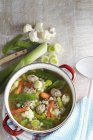 Суп с лапшой и овощами — стоковое фото
