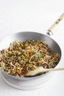 Fried noodles with minced meat — Stock Photo