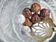 Truffle pralines with chocolate — Stock Photo