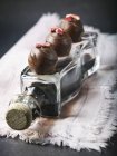 Handmade pralines in chocolate — Stock Photo