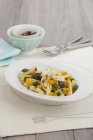 Caserecce pasta with vegetables — Stock Photo