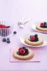 Closeup view of Margherite ai frutti di bosco Italian berry tarts — Stock Photo