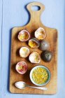 Hollowed out passion fruit shells — Stock Photo