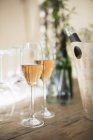 Aperitif made with rose champagne — Stock Photo