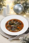 Sopa de pescado para Navidad - foto de stock