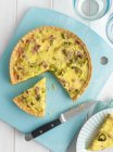 Leek and bacon quiche — Stock Photo
