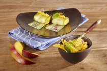Closeup view of mango with Madras curry — Stock Photo