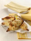 Closeup view of sweet pastries filled with artichokes — Stock Photo