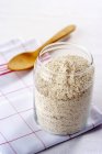 Buckwheat flour in jar — Stock Photo