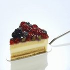 Wild berry cake on cake slice — Stock Photo
