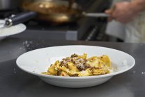 Pappardelle pasta with pork ragout — Stock Photo