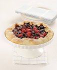 Closeup view of Crostatina with different berries on cake stand — Stock Photo