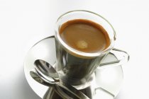Double espresso in cup — Stock Photo