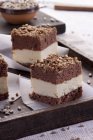 Cheesecake de chocolate com sementes de girassol — Fotografia de Stock