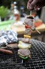 Carne kebab com pimentas — Fotografia de Stock