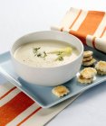 Cream of chicory soup in bowl — Stock Photo