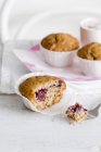Berry and banana muffins with oats — Stock Photo