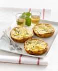 Ricotta tartlets with lemon and rosemary — Stock Photo