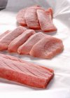 Frozen sliced tuna fish — Stock Photo