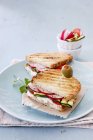 Sandwich vegetariano sul piatto — Foto stock