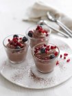 Bowls of chocolate mousse — Stock Photo