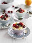 Semolina pudding with berries — Stock Photo