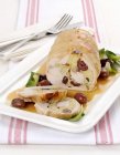 Pork roulade filled with olives — Stock Photo