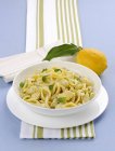 Conchigliette shell pasta with pesto — Stock Photo