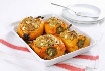 Oven-roasted stuffed peppers — Stock Photo