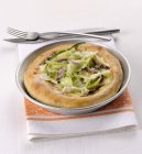 Pizza with puntarelle and anchovies — Stock Photo