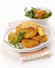 Potato fritters with salad — Stock Photo