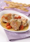 Braised chicken with tomatoes — Stock Photo