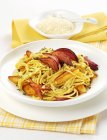 Maccheroni egg pasta with baked vegetables — Stock Photo