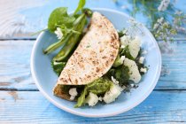 Tortilla with cauliflower on plate — Stock Photo