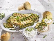 Marinated grilled courgettes — Stock Photo