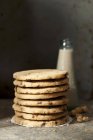 Stack of hazelnut cookies — Stock Photo