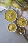 Sweetcorn soup with Poblano chillis — Stock Photo