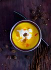 Гарбузовий і кавовий суп — стокове фото