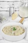 Risotto with gorgonzola in pan — Stock Photo