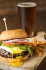 Burger with a fried egg — Stock Photo