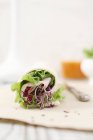 Brotwickel mit Salat — Stockfoto