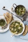 Soup with green beans — Stock Photo