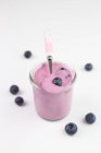 Yogurt with blueberries — Stock Photo