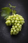 Green grapes on a black surface — Stock Photo