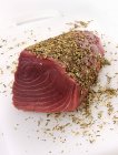 Raw tuna with fennel seeds — Stock Photo